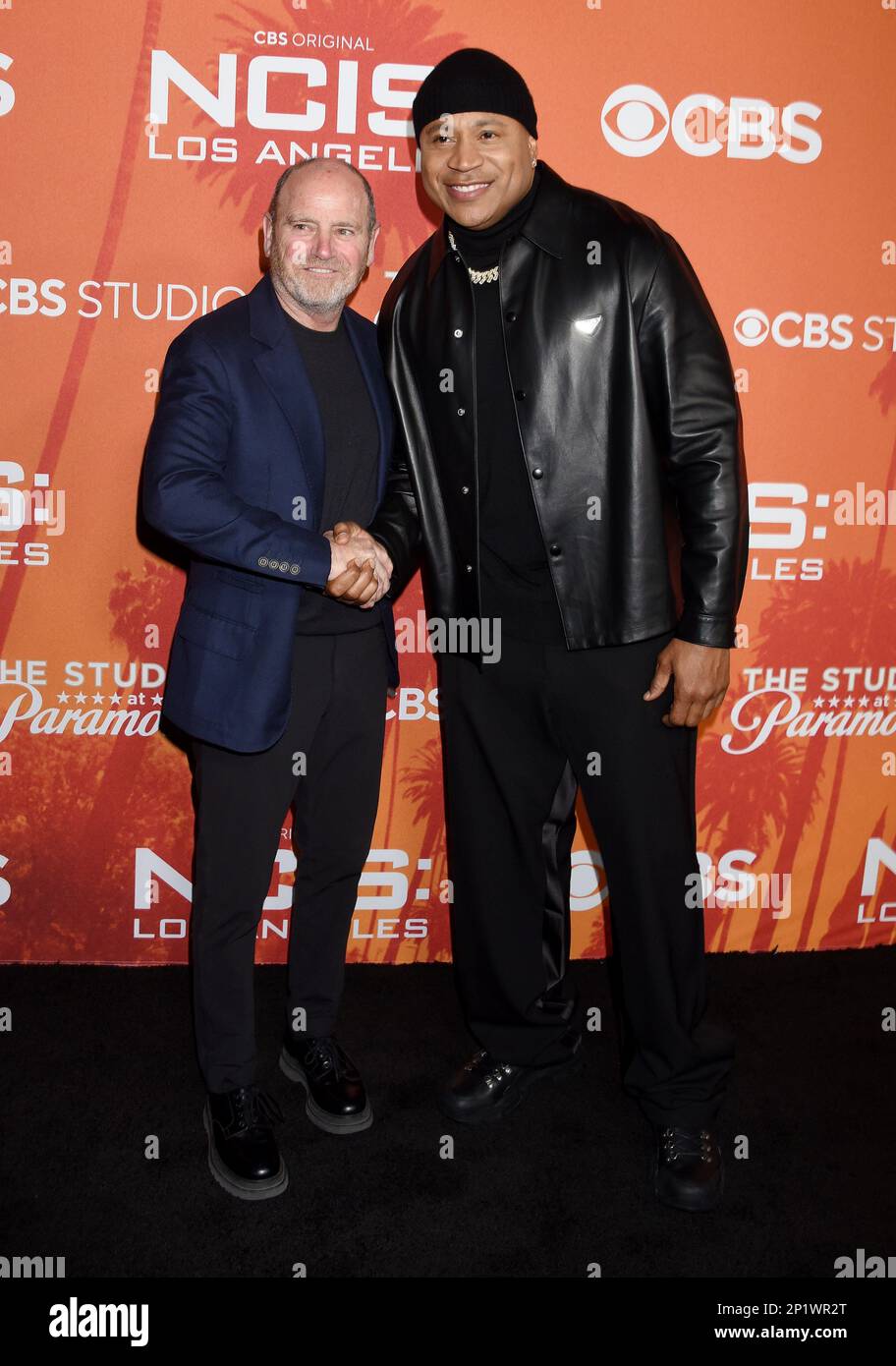 David Stapf and LL Cool J arriving to the 'NCIS: Los Angeles' Series Wrap Party held at Paramount Pictures Studios in Los Angeles, CA on March 3, 2023. © Janet Gough / AFF-USA.COM Stock Photo