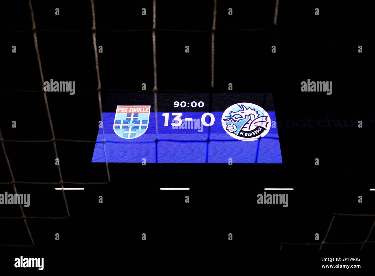 ZWOLLE, NETHERLANDS MARCH 3 PEC Zwolle beat FC Den Bosch with 130, historic moment during ZWOLLE, NETHERLANDS MARCH 3 PEC Zwolle beat FC Den Bosch with 130, historic moment during