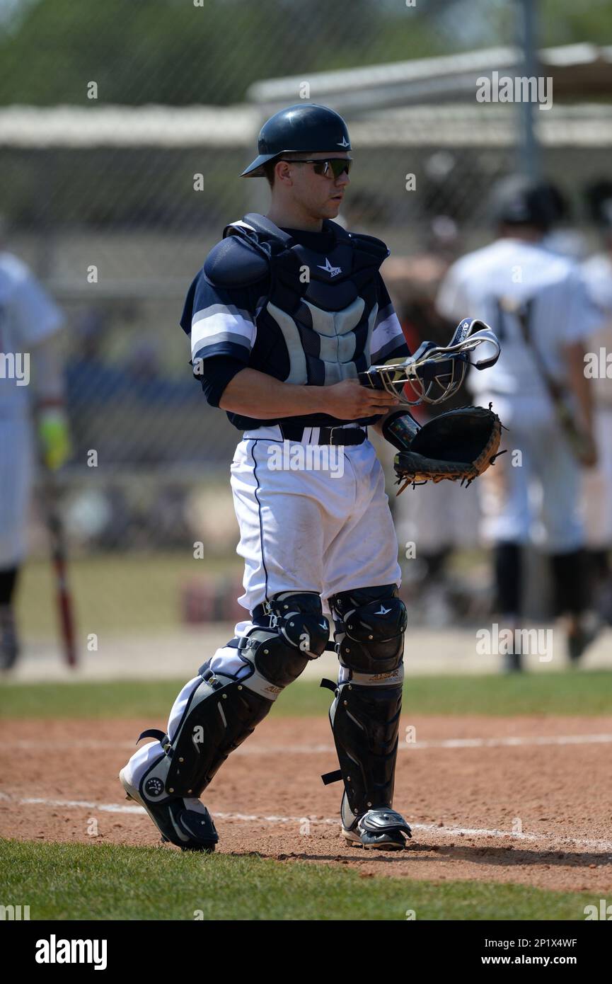 UW-Stout Blue Devils Charlie Meyer (5) during the second game of a  doubleheader against the Edgewood Eagles on March 16, 2015 at Lee County  Player Development Complex in Fort Myers, Florida. UW-Stout