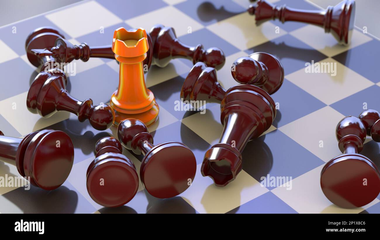 Chess rook, illustration Stock Photo