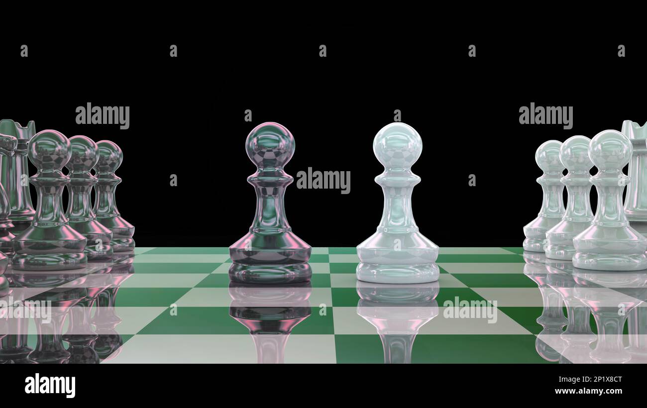 Chess pawns, illustration Stock Photo