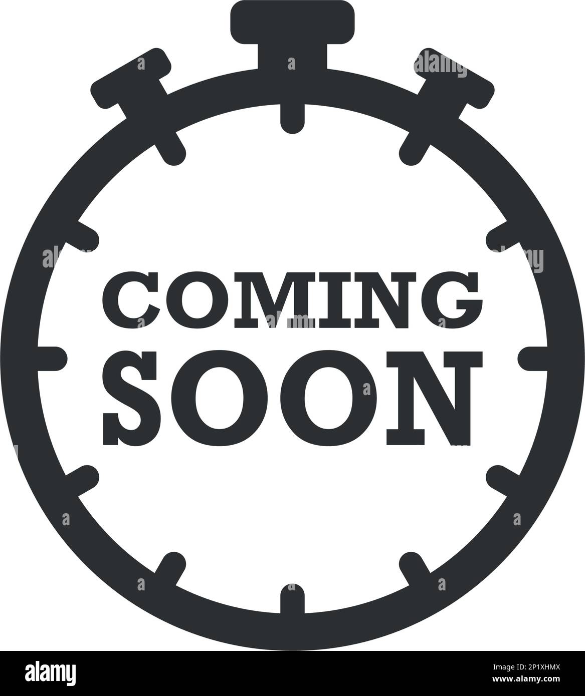Coming soon banner icon in flat style. Promotion label vector ...