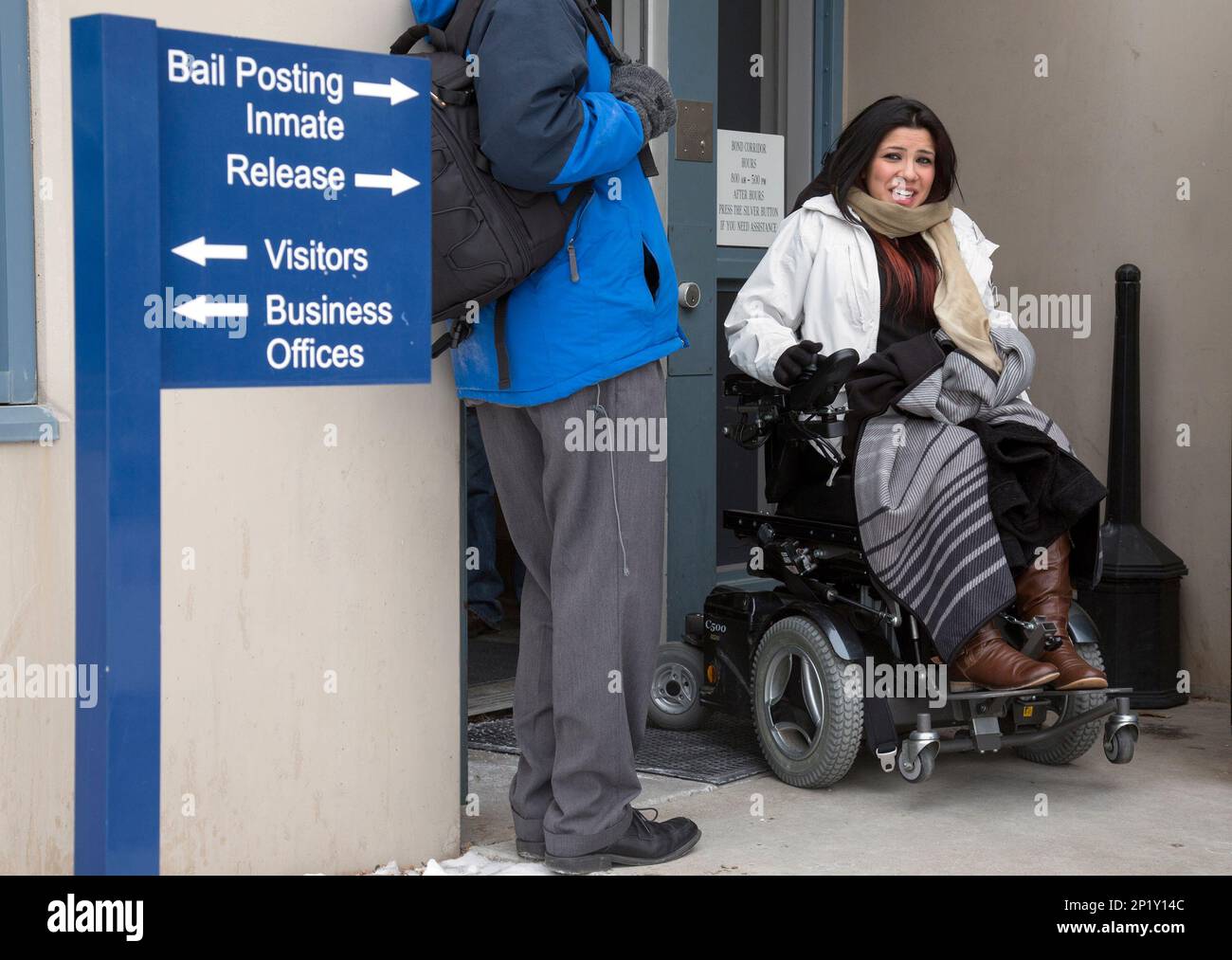 Enedina Stanger leaves the Weber County Jail after she was booked and