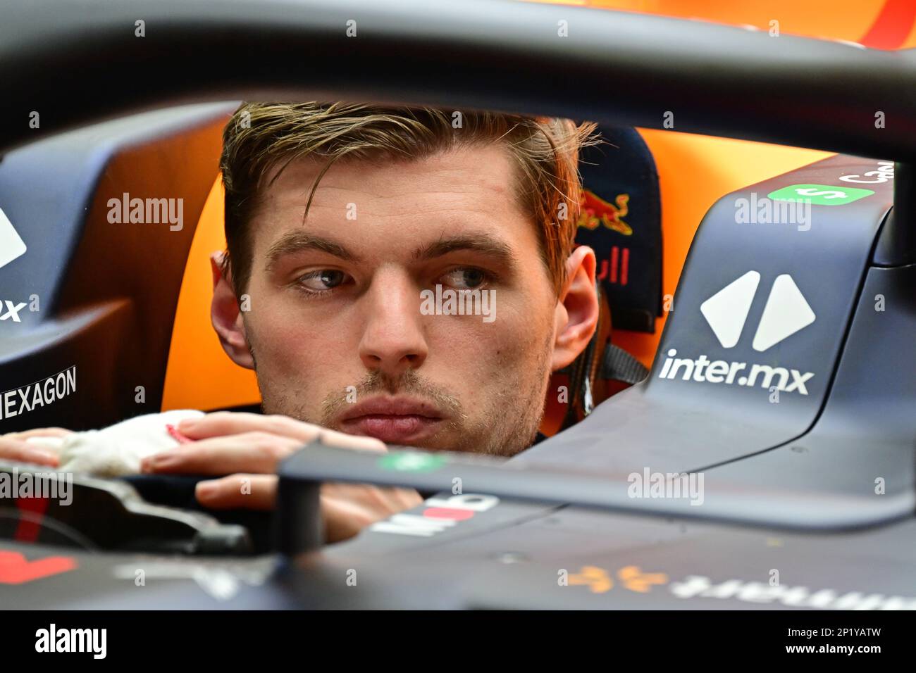 VERSTAPPEN Max (ned), Red Bull Racing RB19, portrait during the Formula 1 Gulf Air Bahrain Grand Prix 2023, 1st round of the 2023 FIA Formula One World Championship from March 2 to 5, 2023 on the Bahrain International Circuit, in Sakhir, Bahrain - Photo DPPI Stock Photo