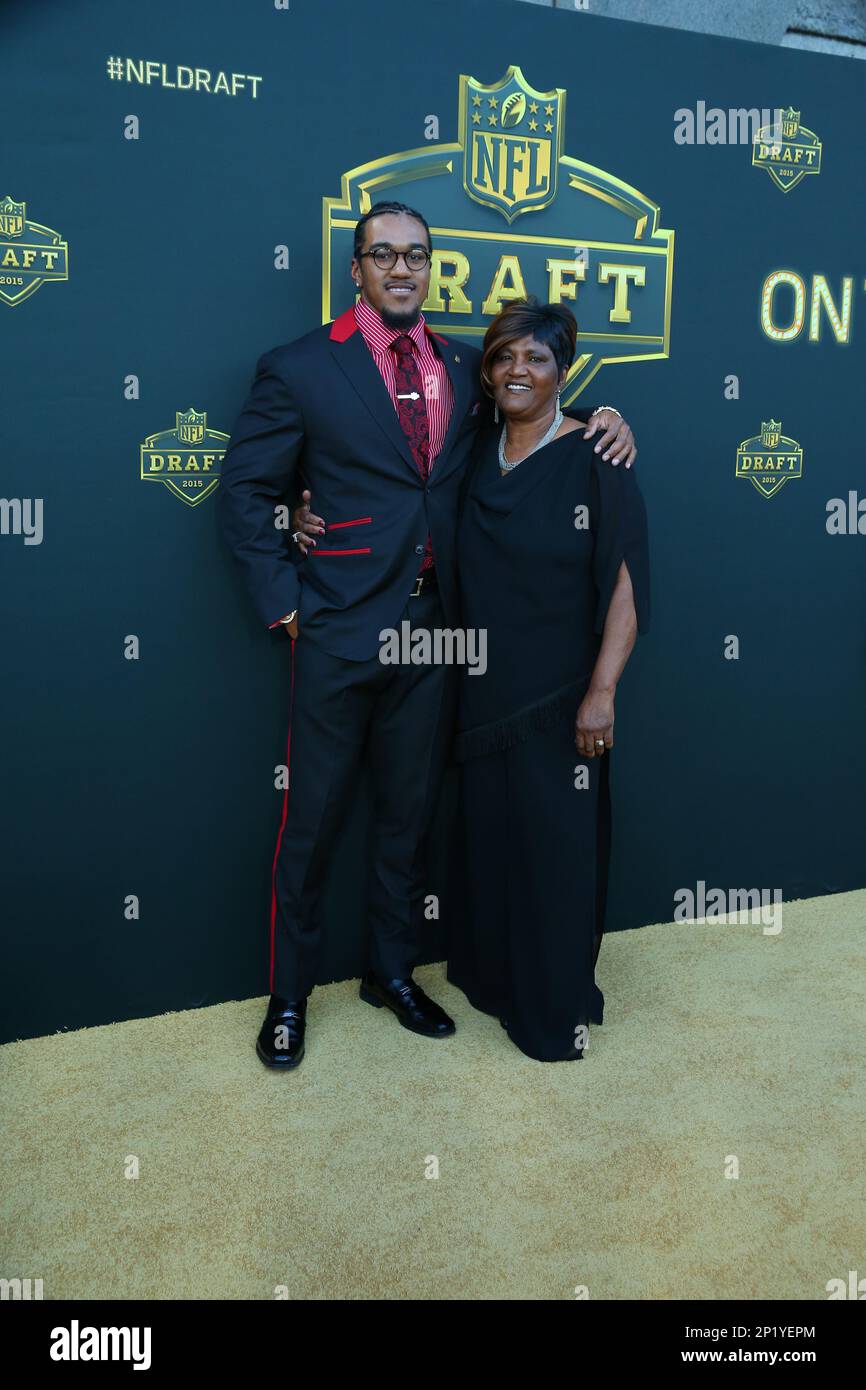 815318199814  Icon 30 APR 2015: Clemson Defensive End Vic Beasley and his  Mother Teresa Beasley the Gold Carpet at the 2015 National Football League  Draft. The 2015 National Football League Draft