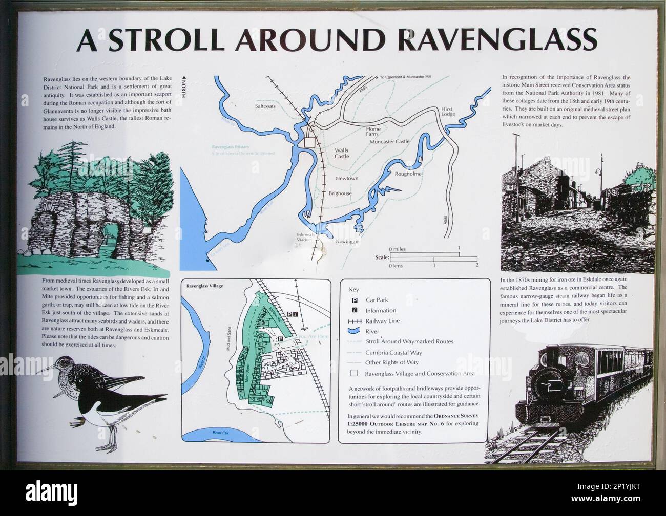 information map of ravenglass cumbria england uk Stock Photo
