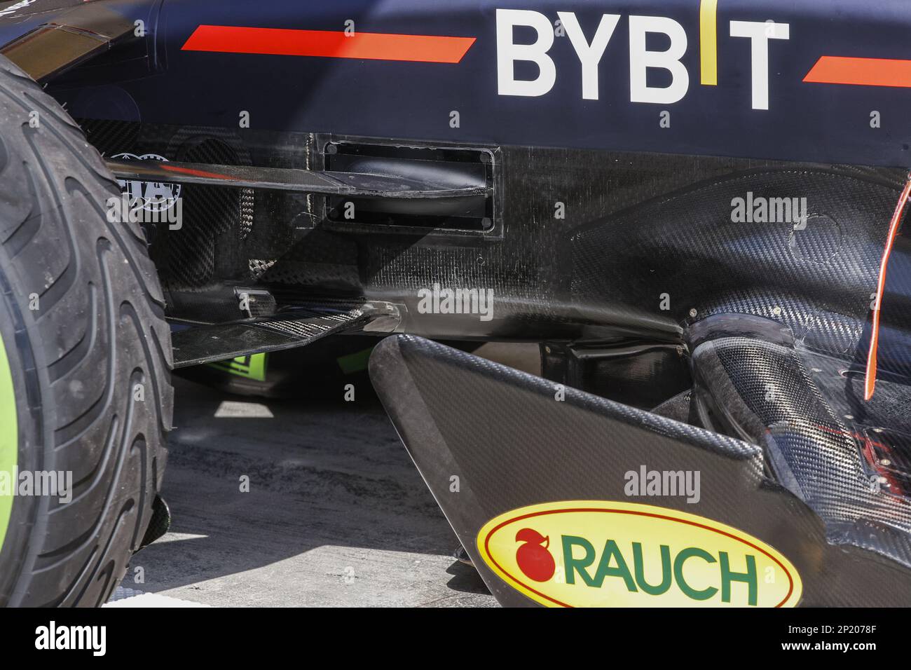 Red Bull Racing RB19, mechanical detail during the Formula 1 Gulf Air Bahrain Grand Prix 2023, 1st round of the 2023 FIA Formula One World Championship from March 2 to 5, 2023 on the Bahrain International Circuit, in Sakhir, Bahrain - Photo: Xavi Bonilla / DPPI/LiveMedia Stock Photo