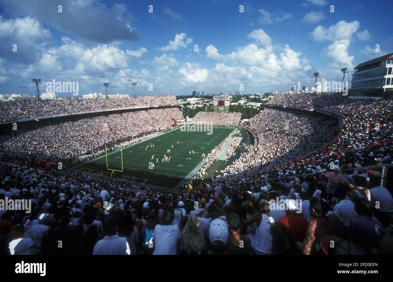 An interior view of the Orange Bowl, home of the University of Miami