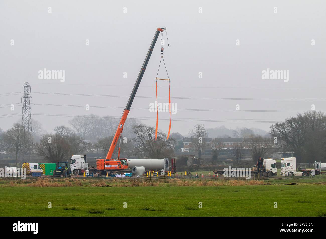 T Pylon construction Stock Photo Alamy