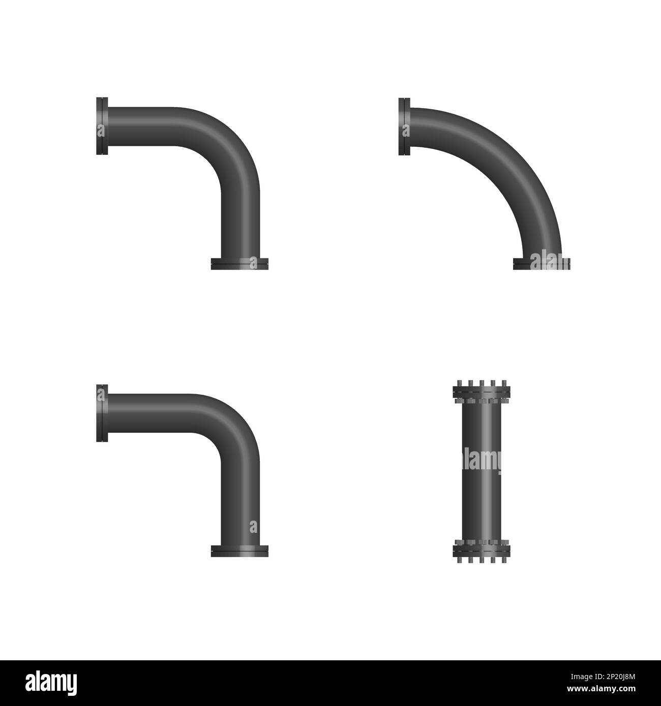 Set of steel pipes with connecting flanges, 3D vector illustration Stock Vector Image & Art Alamy