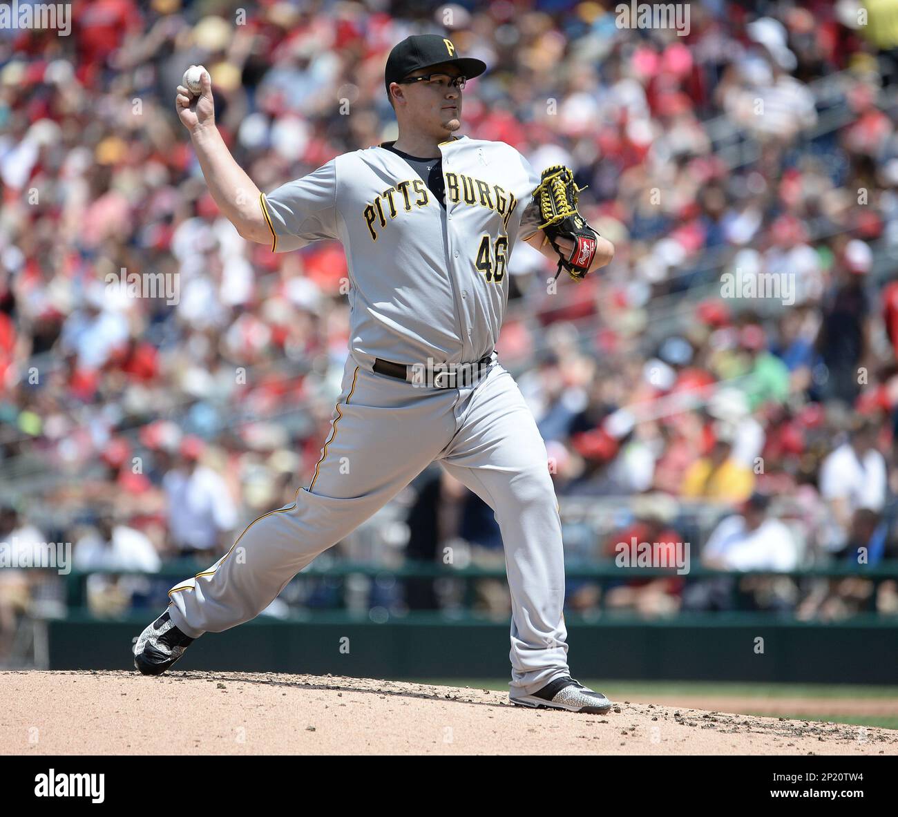 Washington Nationals Bryce Harper (34) during a game against the Pittsburgh  Pirates on June 21, 2015 at Nationals Park in Washington, DC. The Nationals  beat the Pirates 9-2.(Chris Bernacchi via AP Stock Photo - Alamy