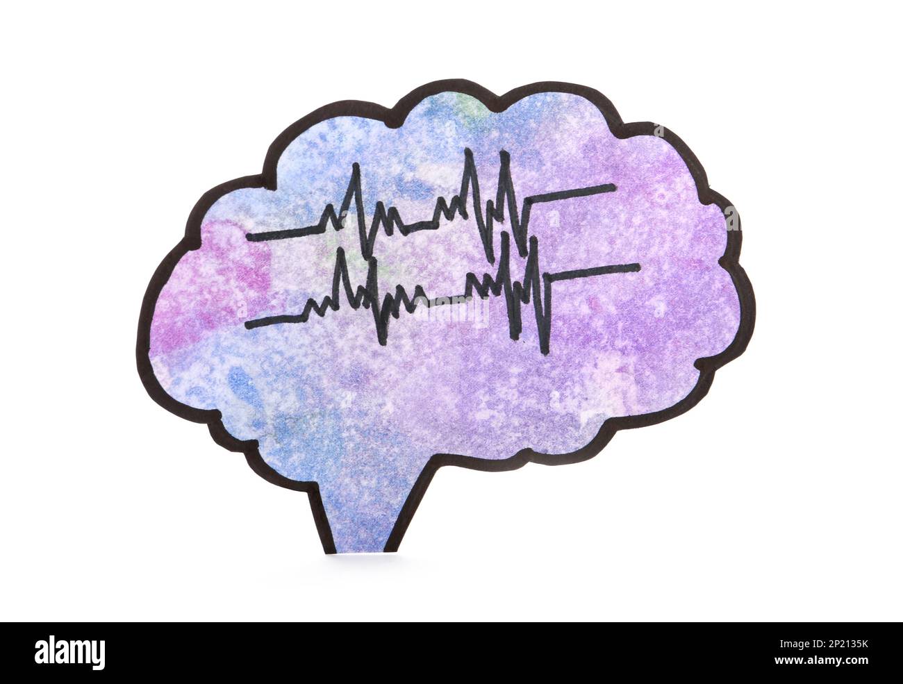 Paper brain cutout on white background. Epilepsy awareness Stock Photo ...