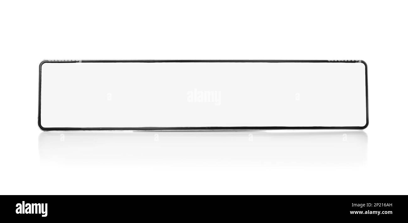 Car number plate isolated on white. Vehicle registration license Stock
