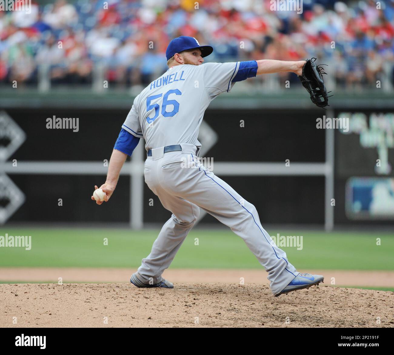 Los Angeles Dodgers pitcher J.P. Howell (56) during game against the ...