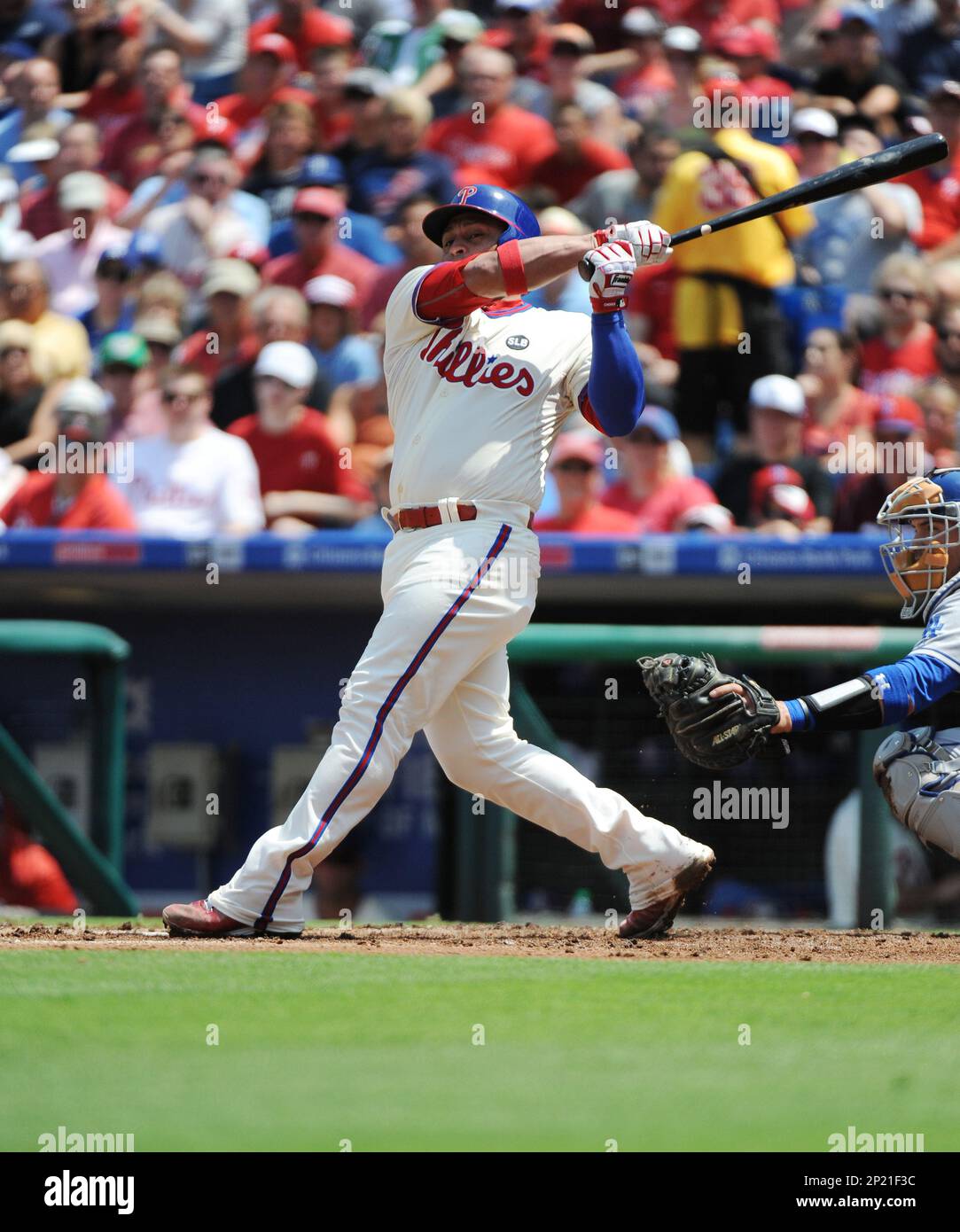 Philadelphia Phillies catcher Carlos Ruiz (51) during game against the Los  Angeles Dodgers at Citizens Bank Park in Philadelphia, Pennsylvania on  August 6, 2015. Dodgers defeated Phillies 10-8. (Tomasso DeRosa via AP  Stock Photo - Alamy