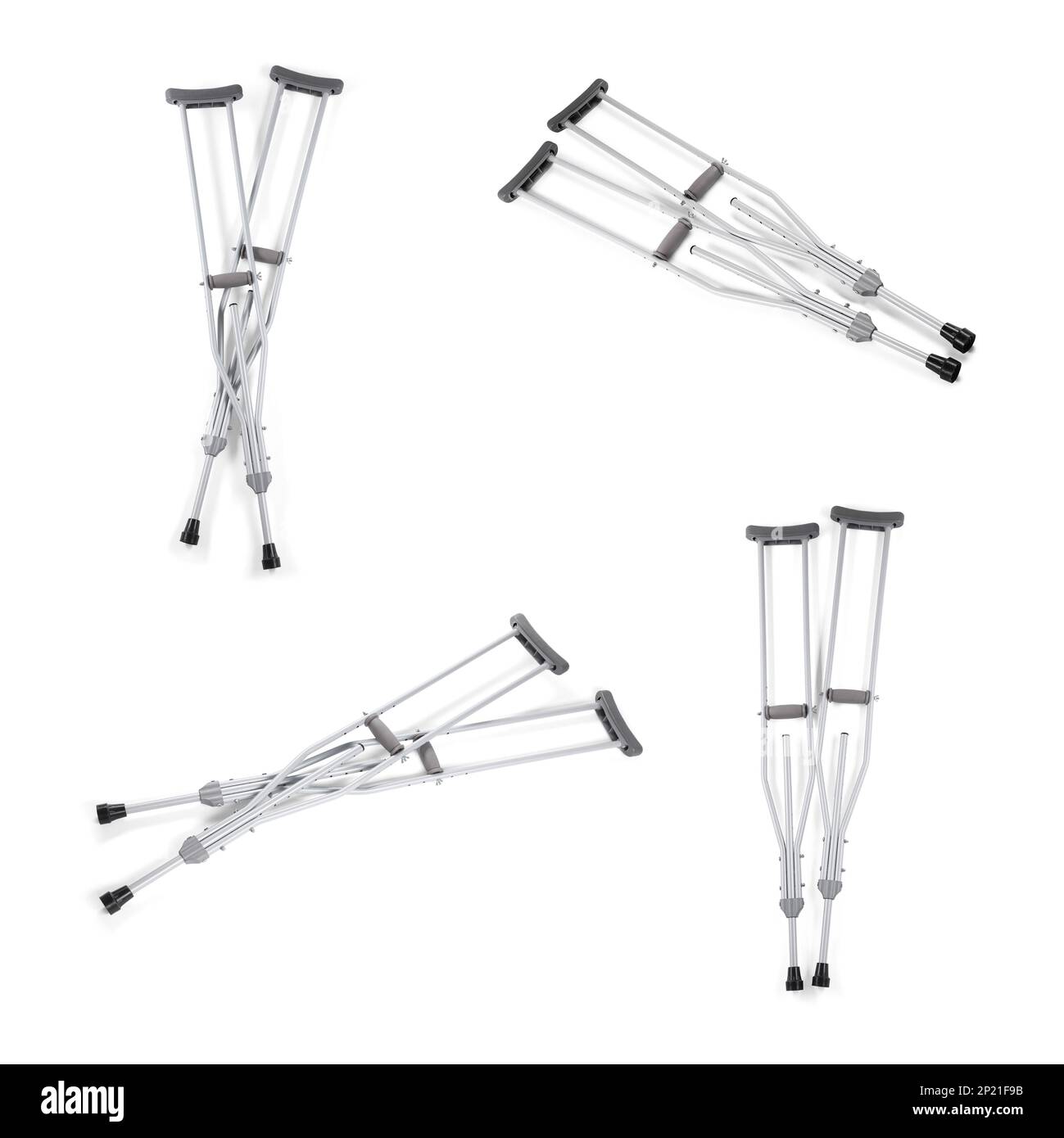 Set with axillary crutches on white background Stock Photo Alamy