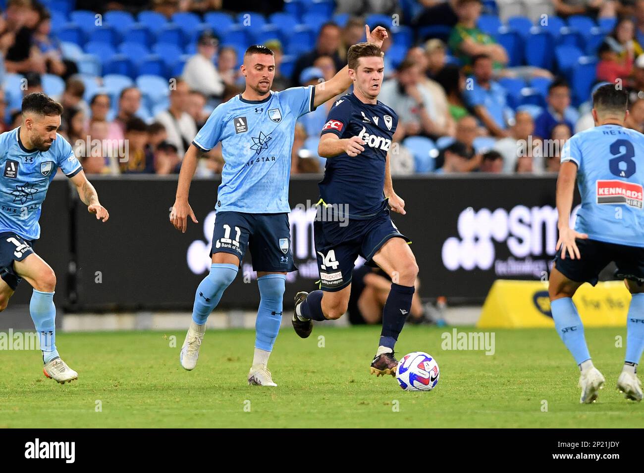 Connor Chapman of the Victory controls the ball during the A-League Men ...