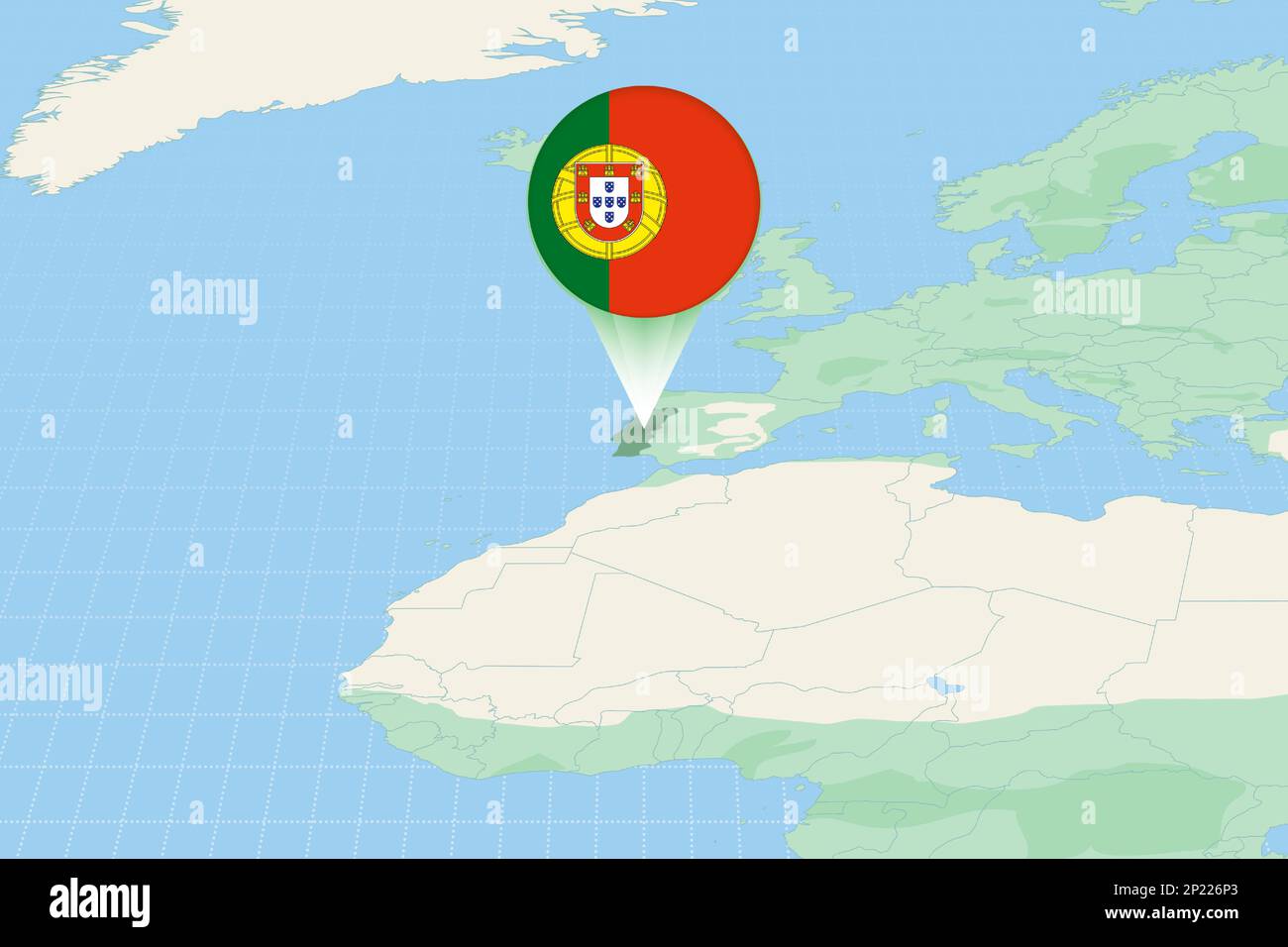 Premium Vector  Map of portugal on political world map with magnifying  glass