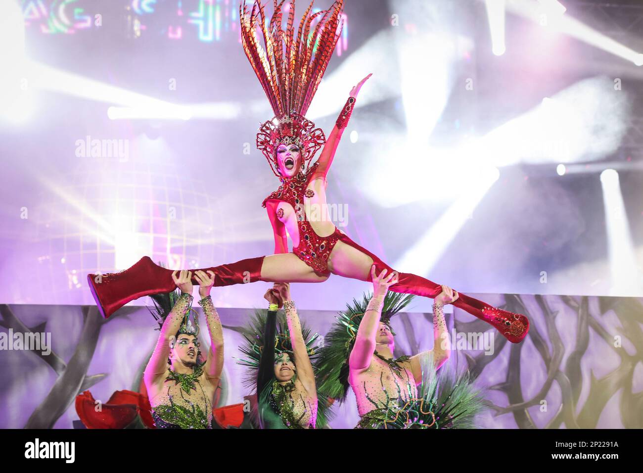 A Drag Queen performs during the Drag Queen Gala at Santa Catalina Park