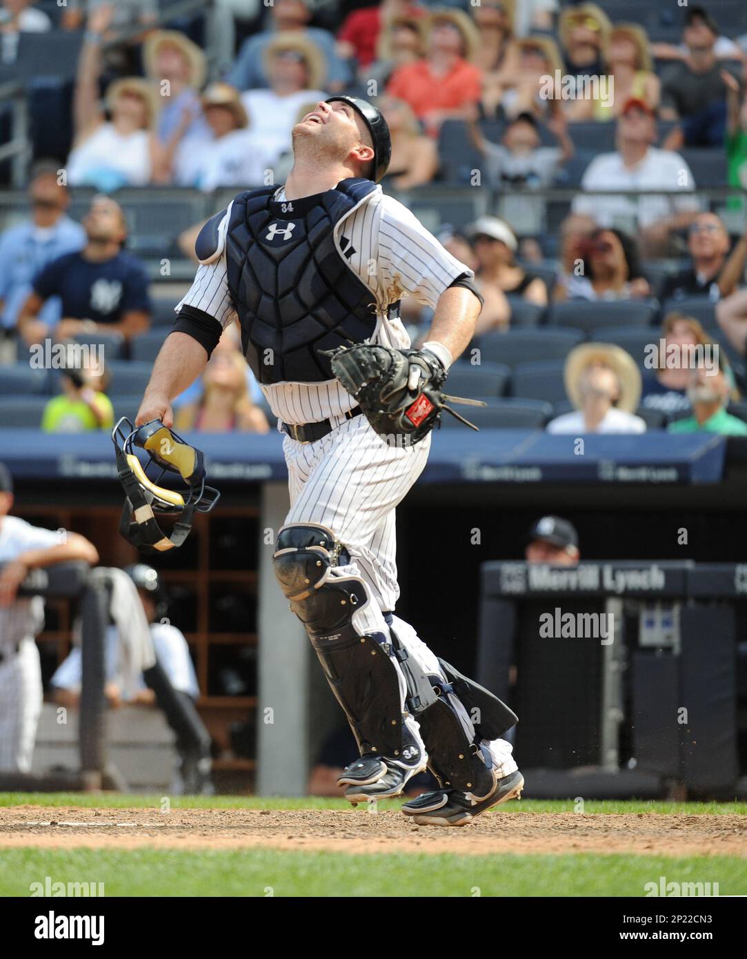 New York Yankees catcher Brian McCann (34) during game against the Toronto  Blue Jays at Yankee