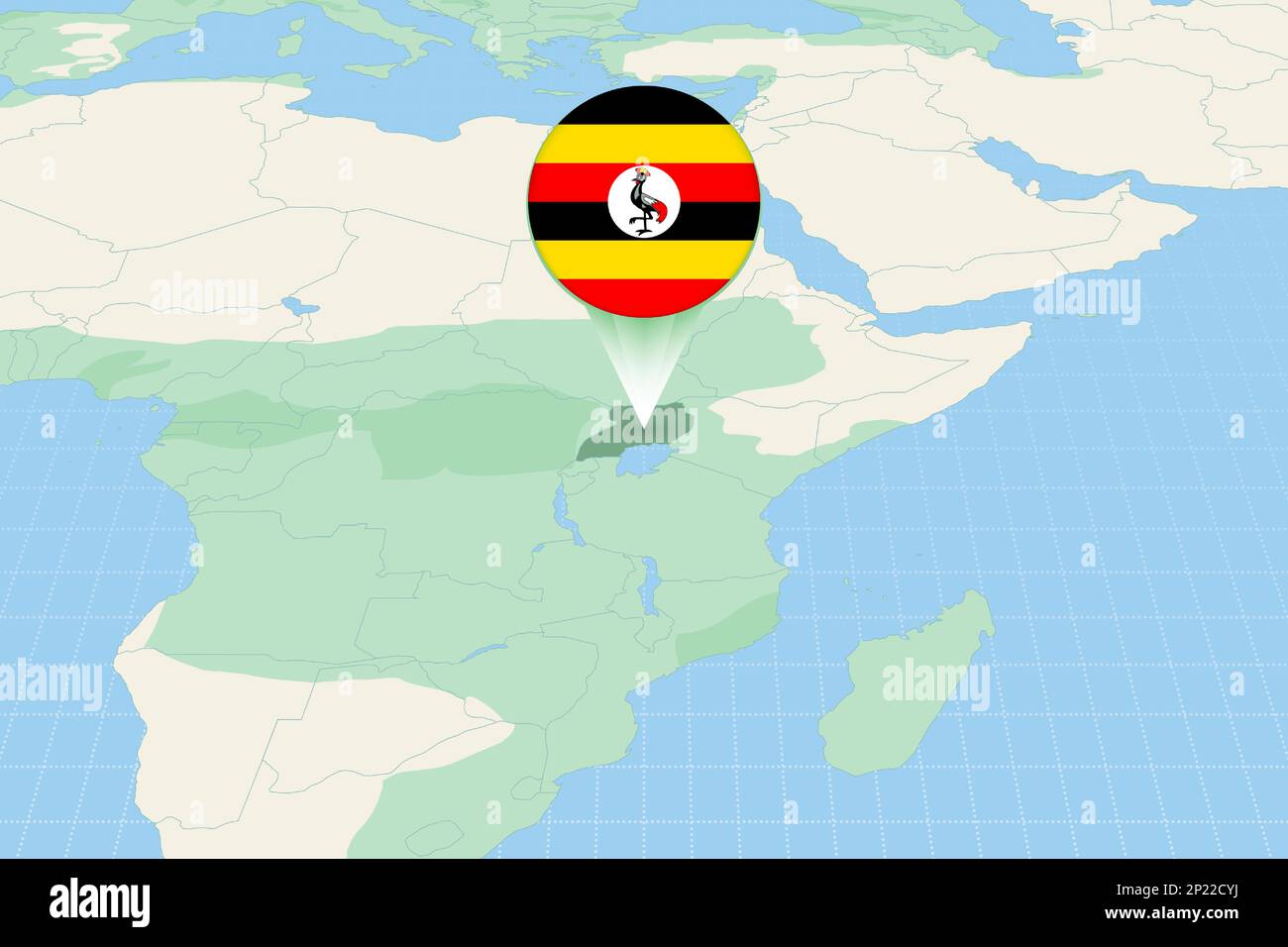Cyj Map Map illustration of Uganda with the flag. Cartographic illustration of ...