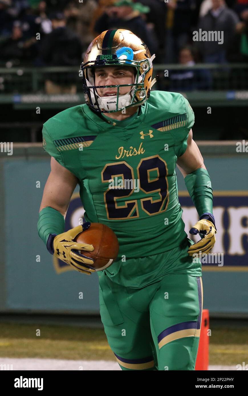 November 21, 2015: Notre Dame safety Nicky Baratti (29). The Notre Dame  Fighting Irish defeated the Boston College Eagles 19-16 in a Shamrock Series  NCAA football game at Fenway Park in Boston,
