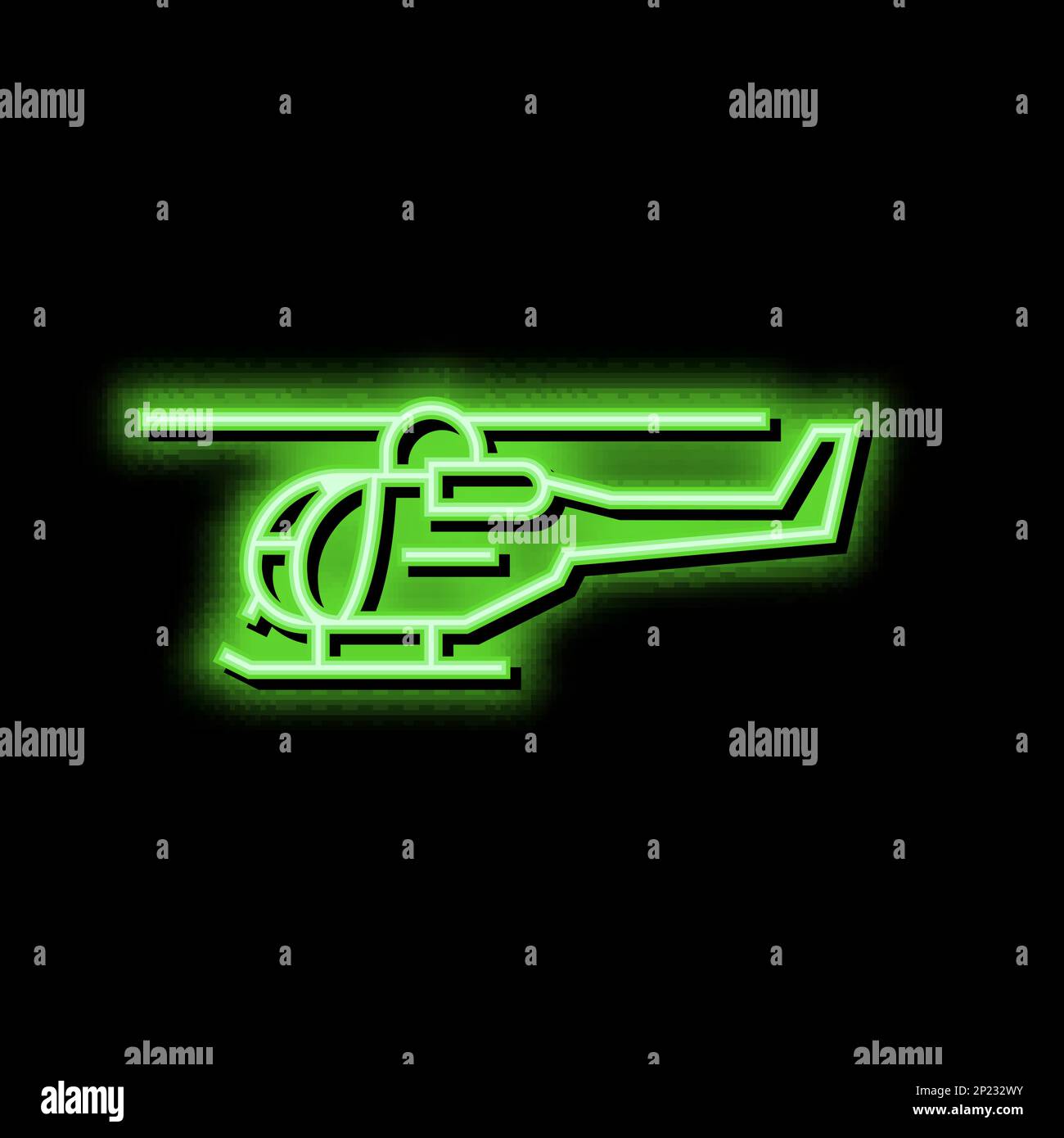 helicopter flight school neon glow icon illustration Stock Vector Image ...