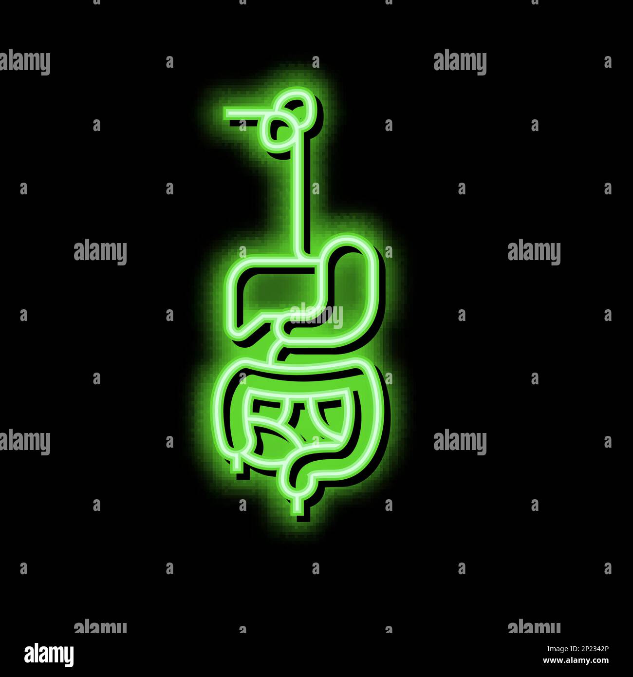 digestive system neon glow icon illustration Stock Vector Image & Art