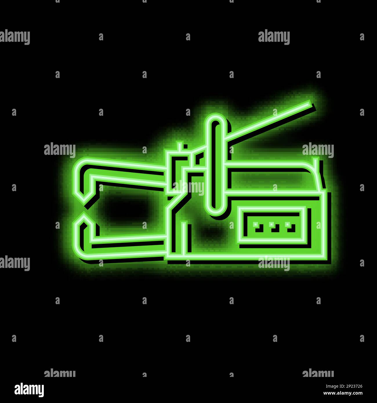 nonconsumable electrode welding neon glow icon illustration Stock