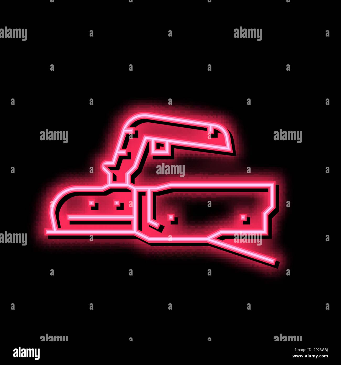 coupling mechanism trailer neon glow icon illustration Stock Vector
