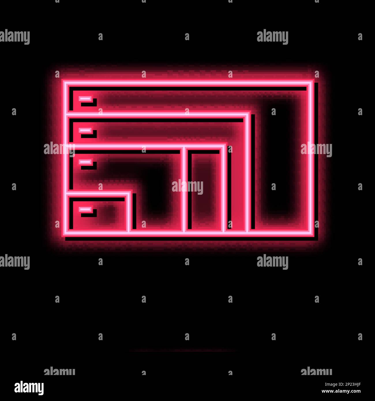 different resolution and diagonal computer monitor neon glow icon ...