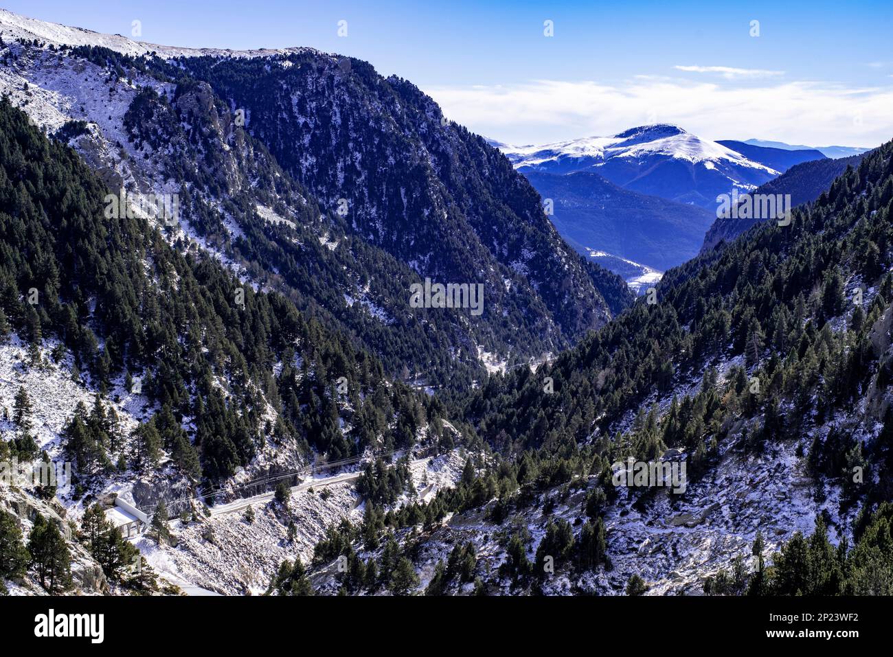 Valley of Nuria,El Ripolles,Girona,Catalonia,Spain,pyrenees mountains. Stock Photo