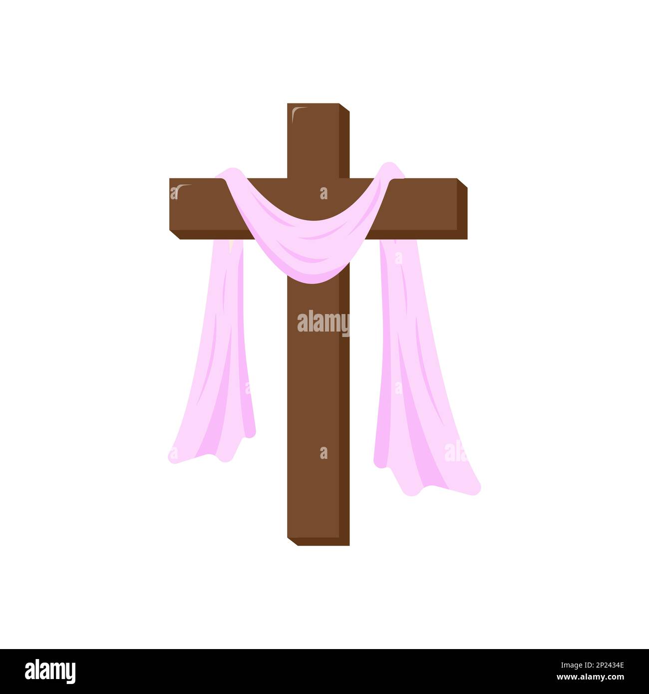 Christian greeting card or banner of the Holy Week before Easter. Cross