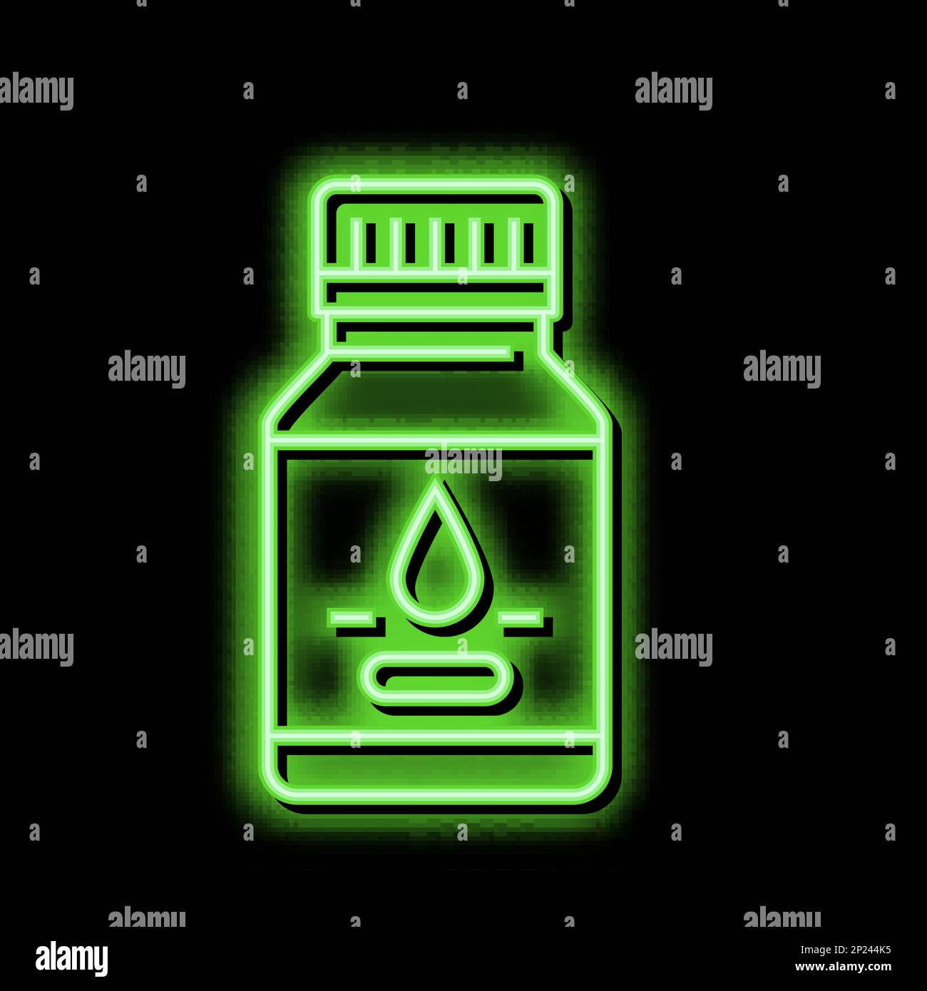 syrup pharmaceutical production neon glow icon illustration Stock