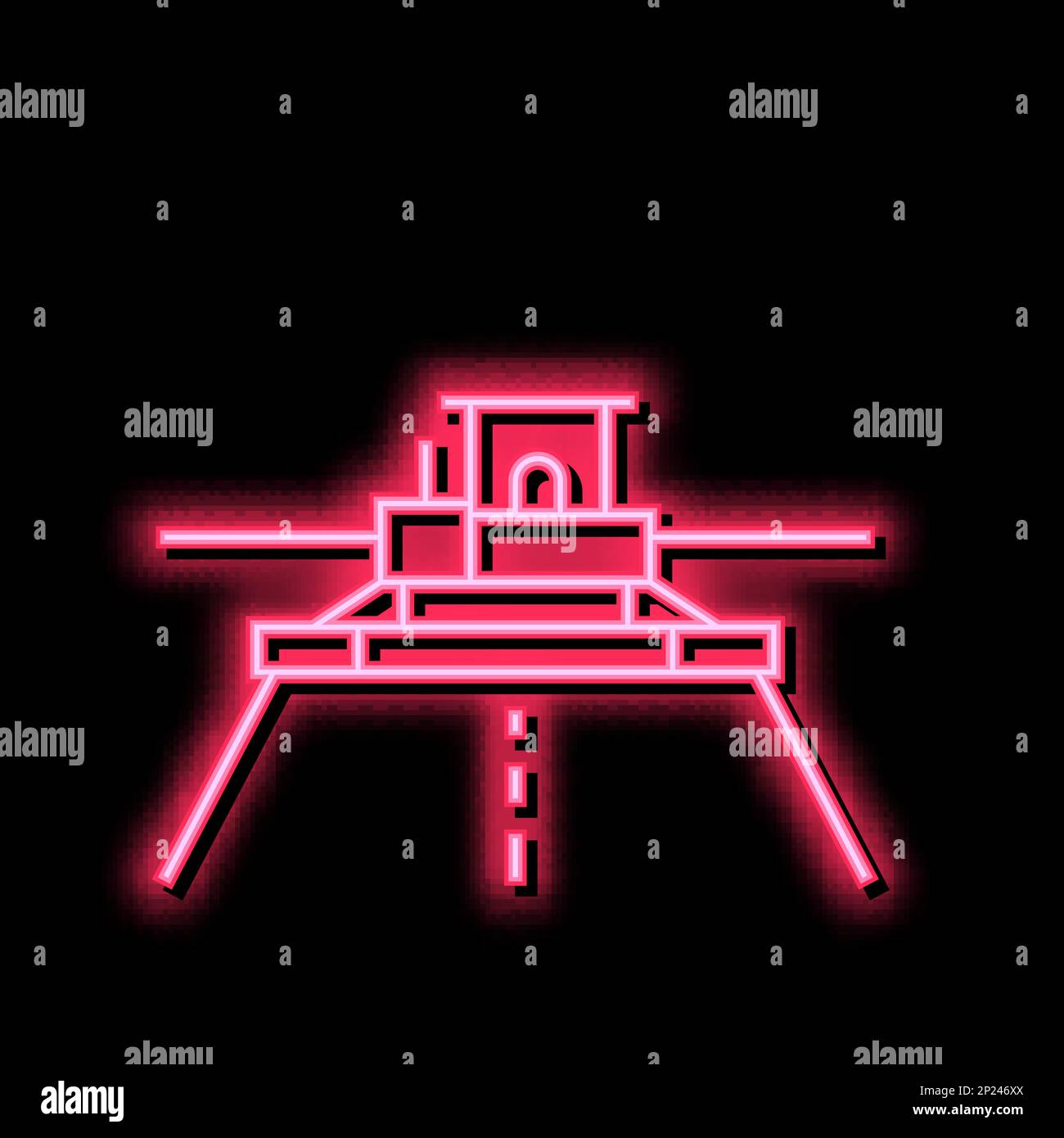 asphalt paver equipment neon glow icon illustration Stock Vector Image ...