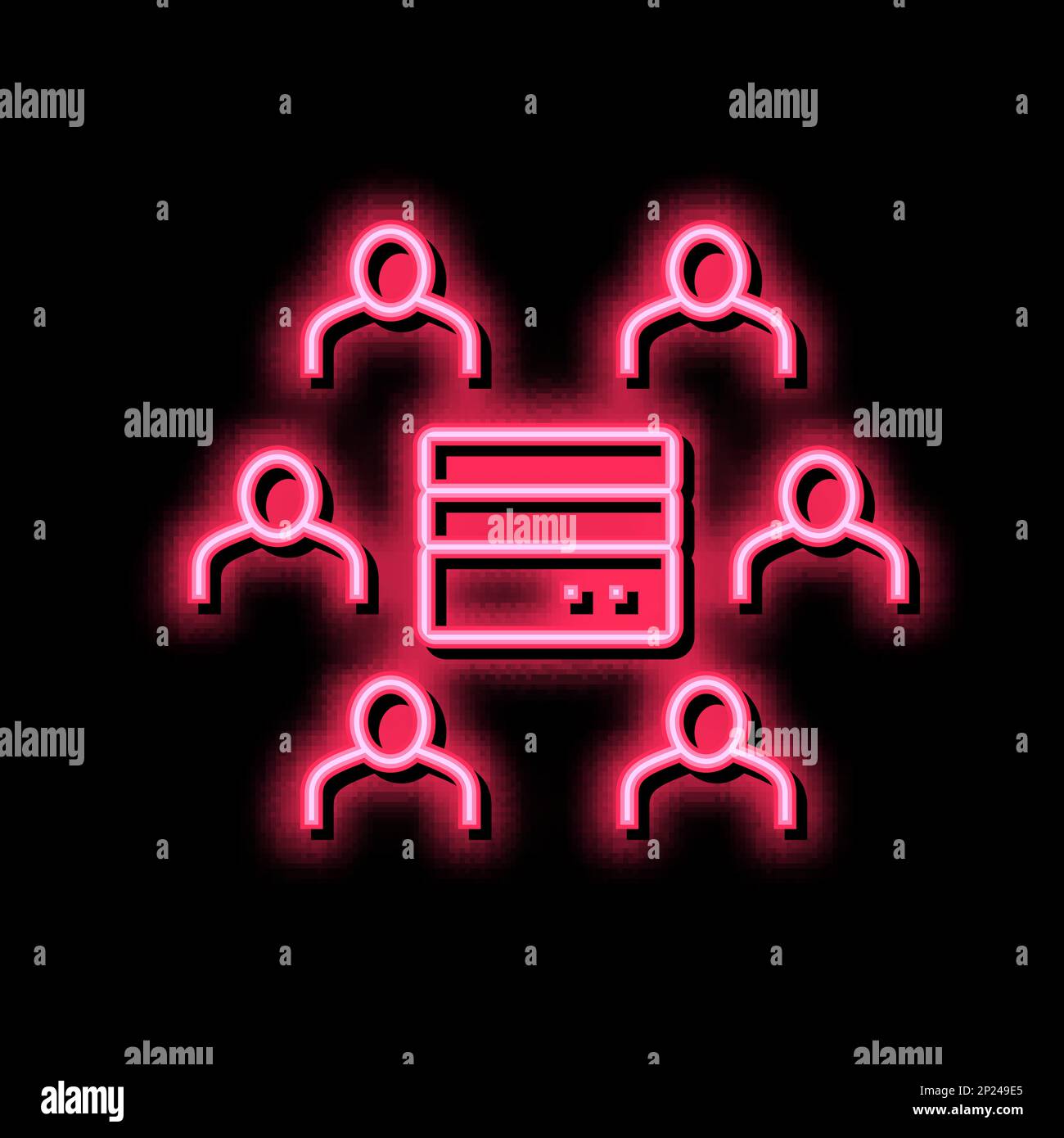people communicate throguh server neon glow icon illustration Stock ...