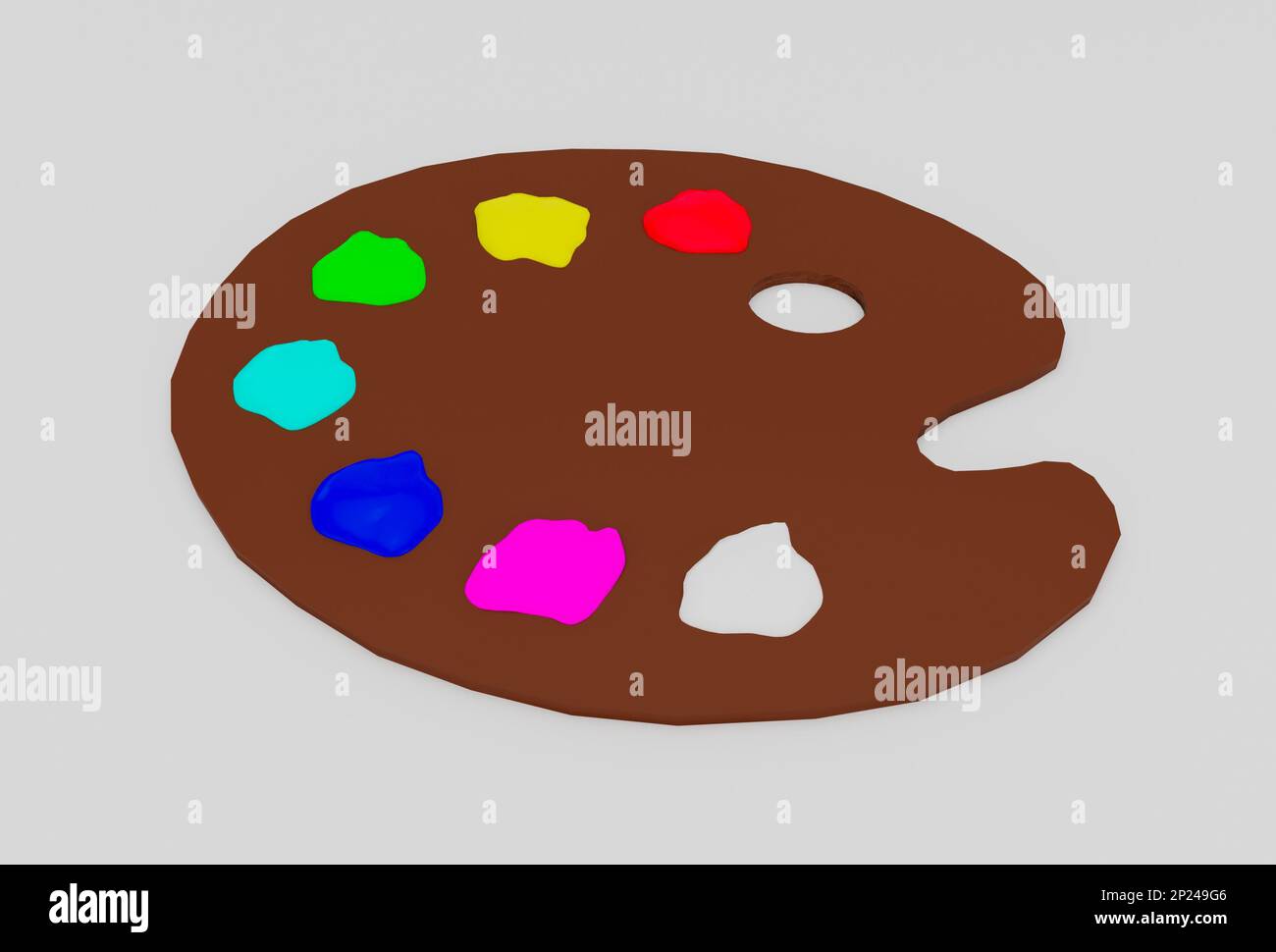 painting color palette minimal 3d illustration on white background ...