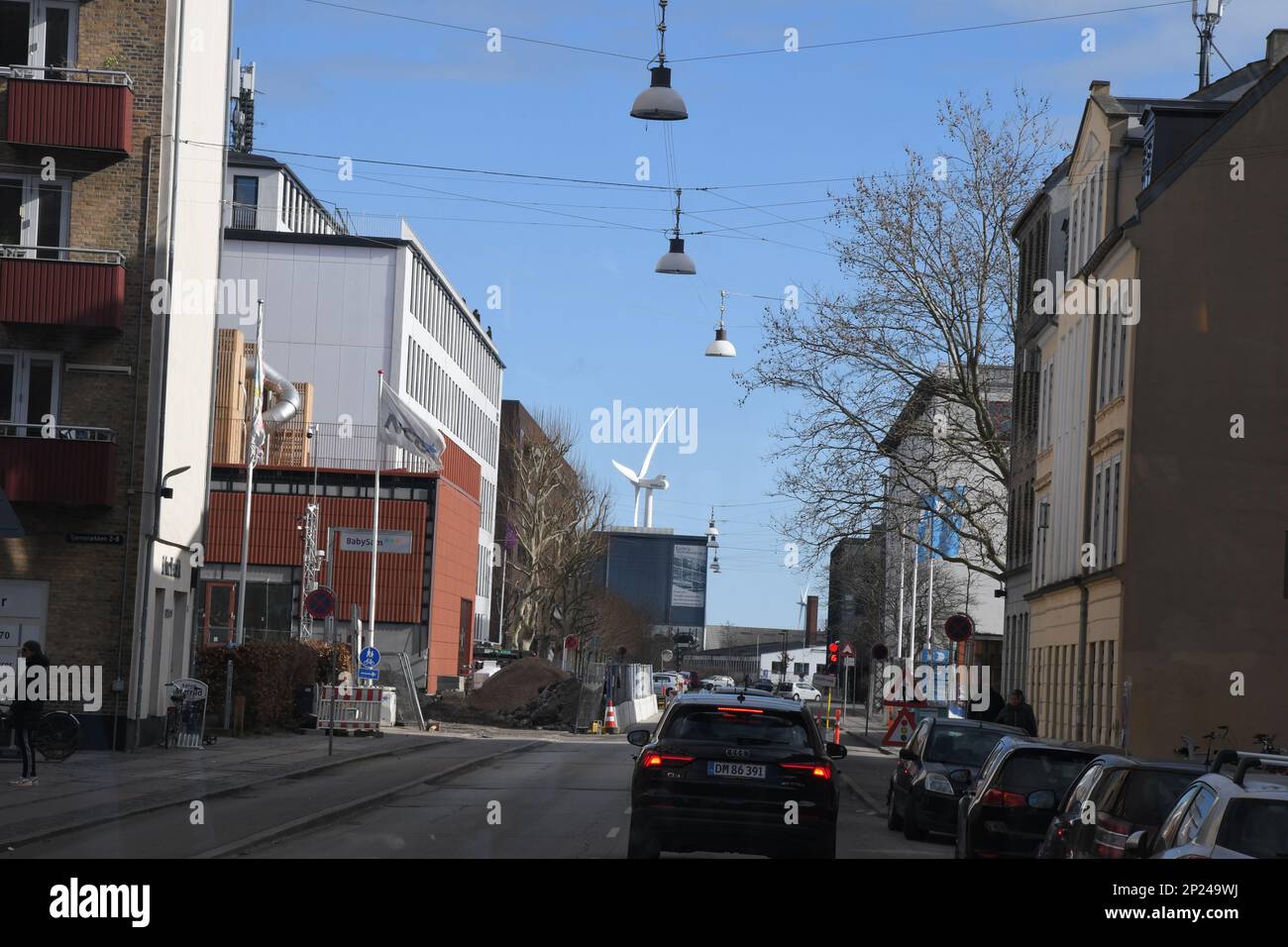 Copenhagen /Denmark/04 March 2023/ . Wind turbine on danish shore in