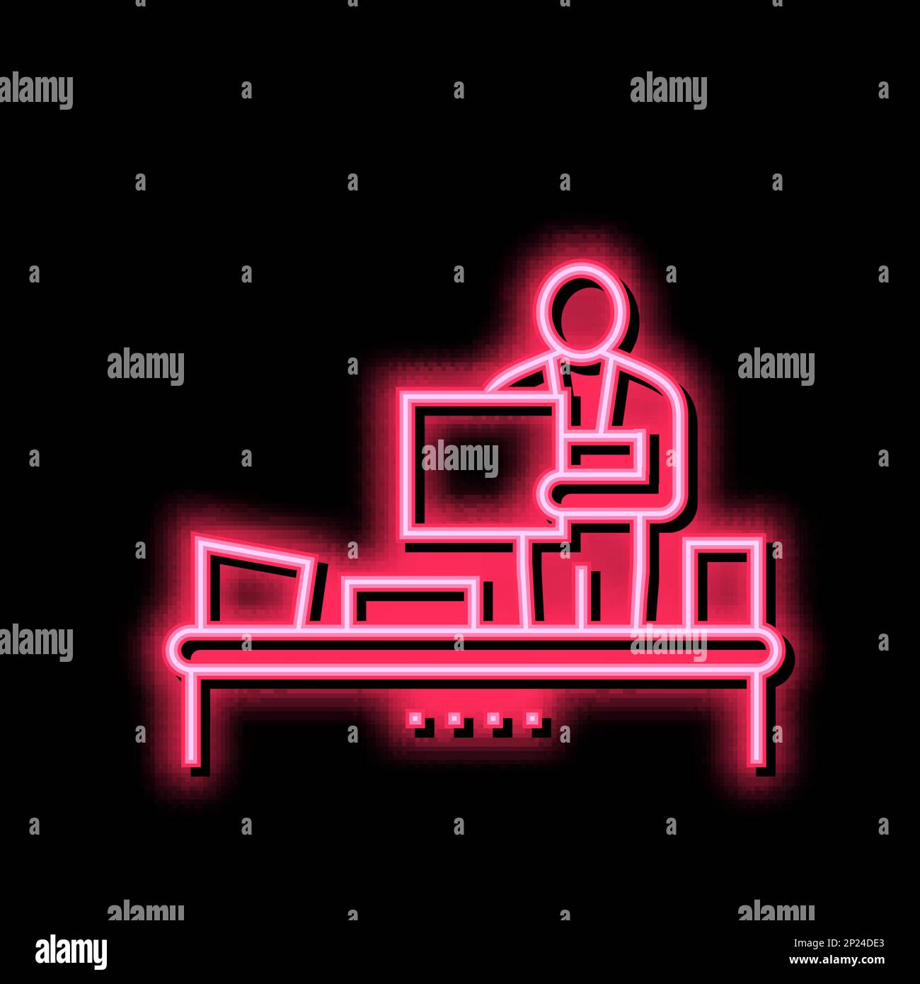 recycling plant worker sorting garbage color icon vector illustration ...