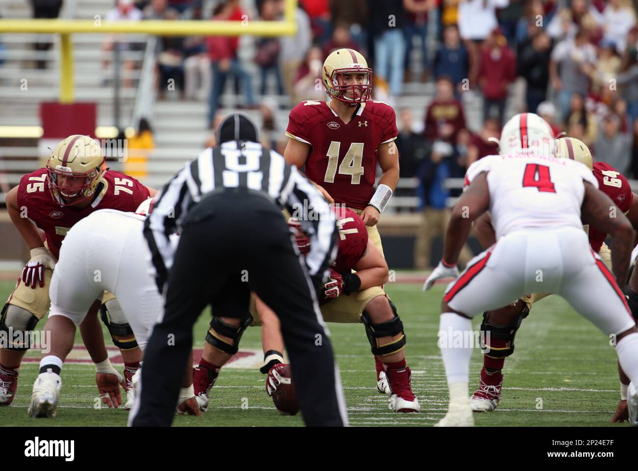 November 7, 2015: Boston College quarterback John Fadule (14) looks ...