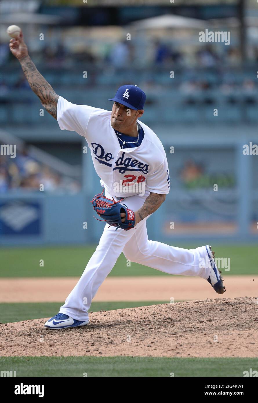 Los Angeles Dodgers Sergio Santos (26) during a game against the