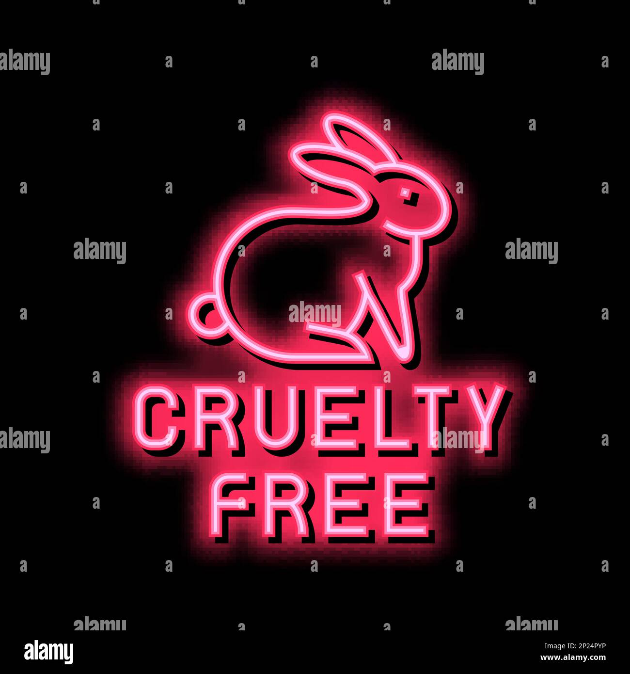cruelty free neon glow icon illustration Stock Vector Image & Art - Alamy