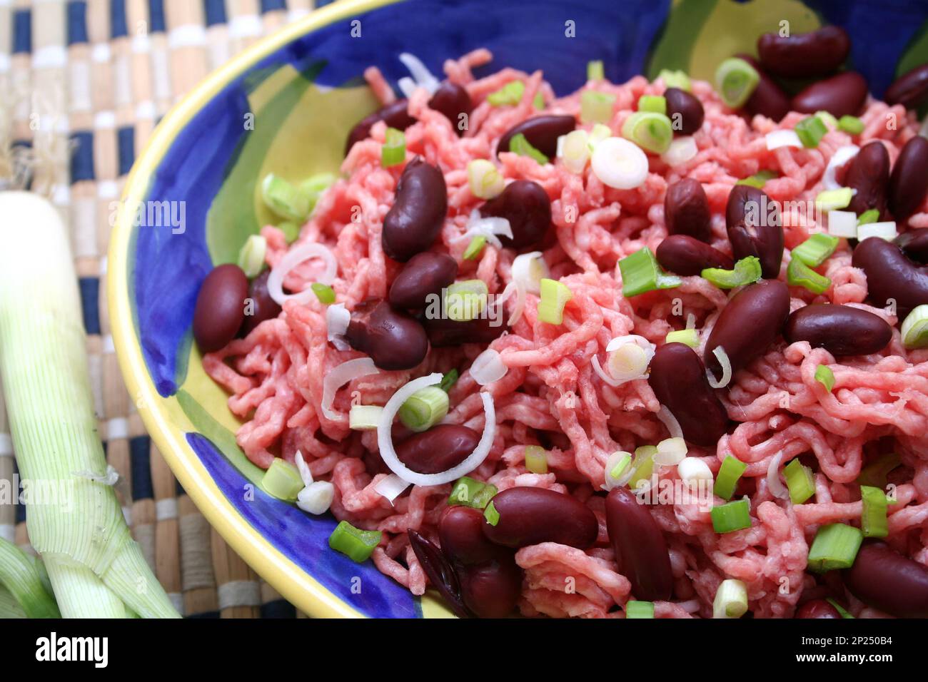 Minced Meat And Kidney Beans Stock Photo Alamy