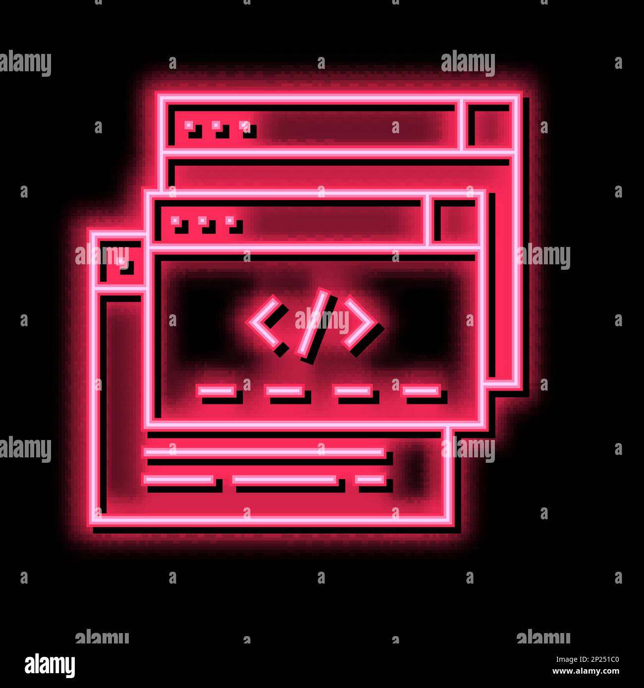 code windows neon glow icon illustration Stock Vector Image & Art - Alamy