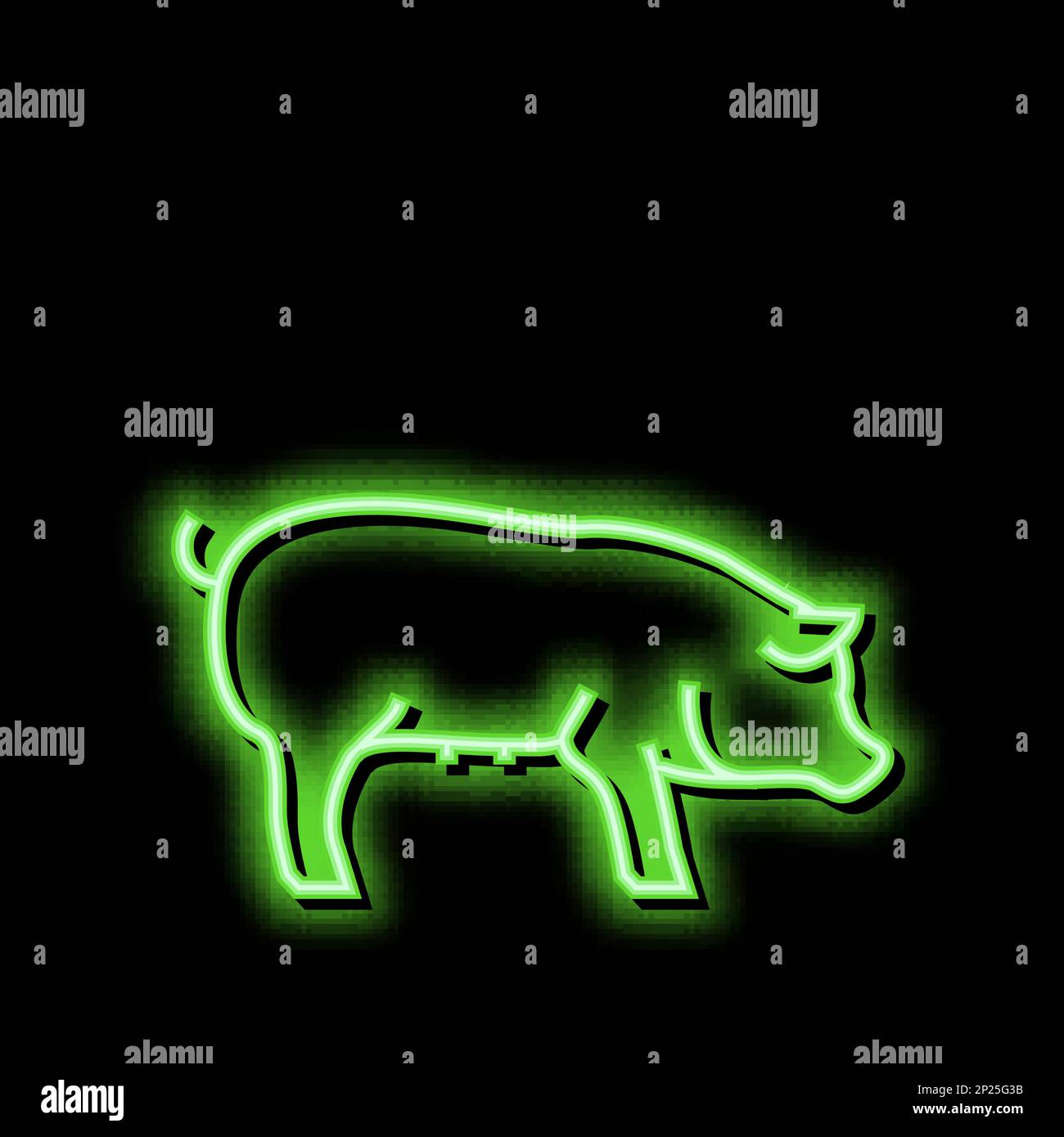 pig domestic animal neon glow icon illustration Stock Vector Image