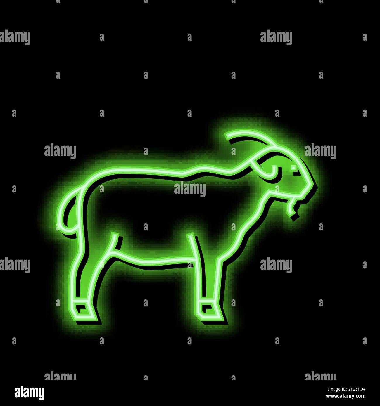 goat domestic animal neon glow icon illustration Stock Vector Image