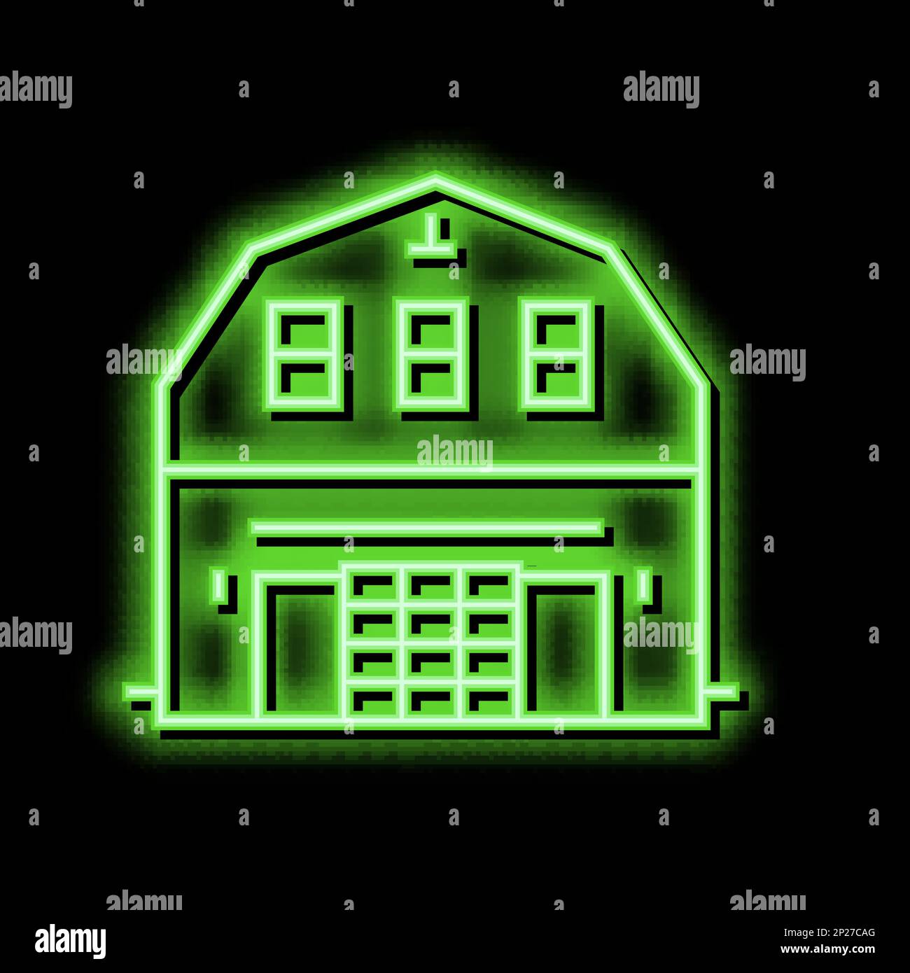 barndominium house neon glow icon illustration Stock Vector Image & Art ...