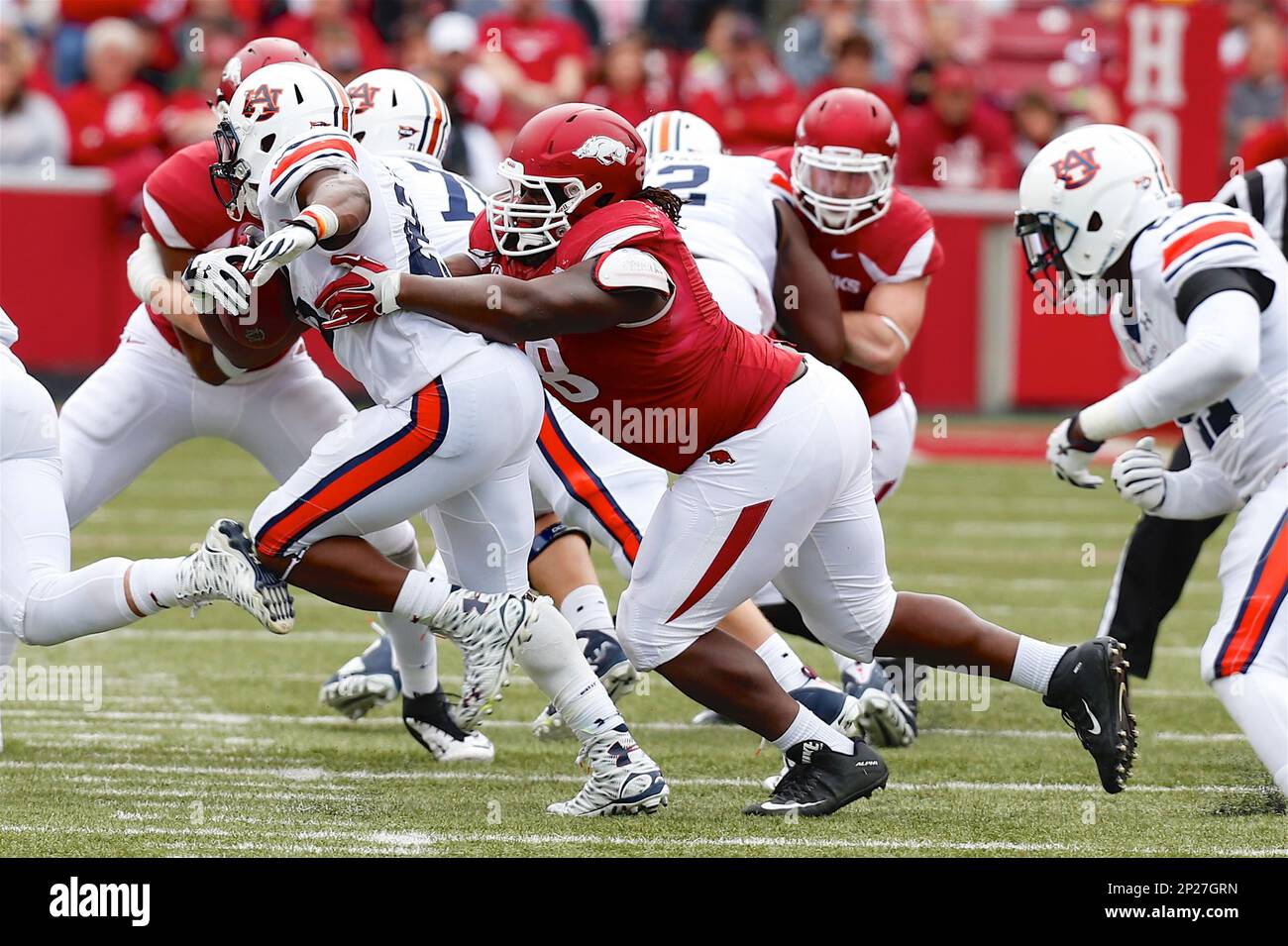 Oct 24, 2015: Arkansas defensive tackle Bijhon Jackson #78 brings down ...