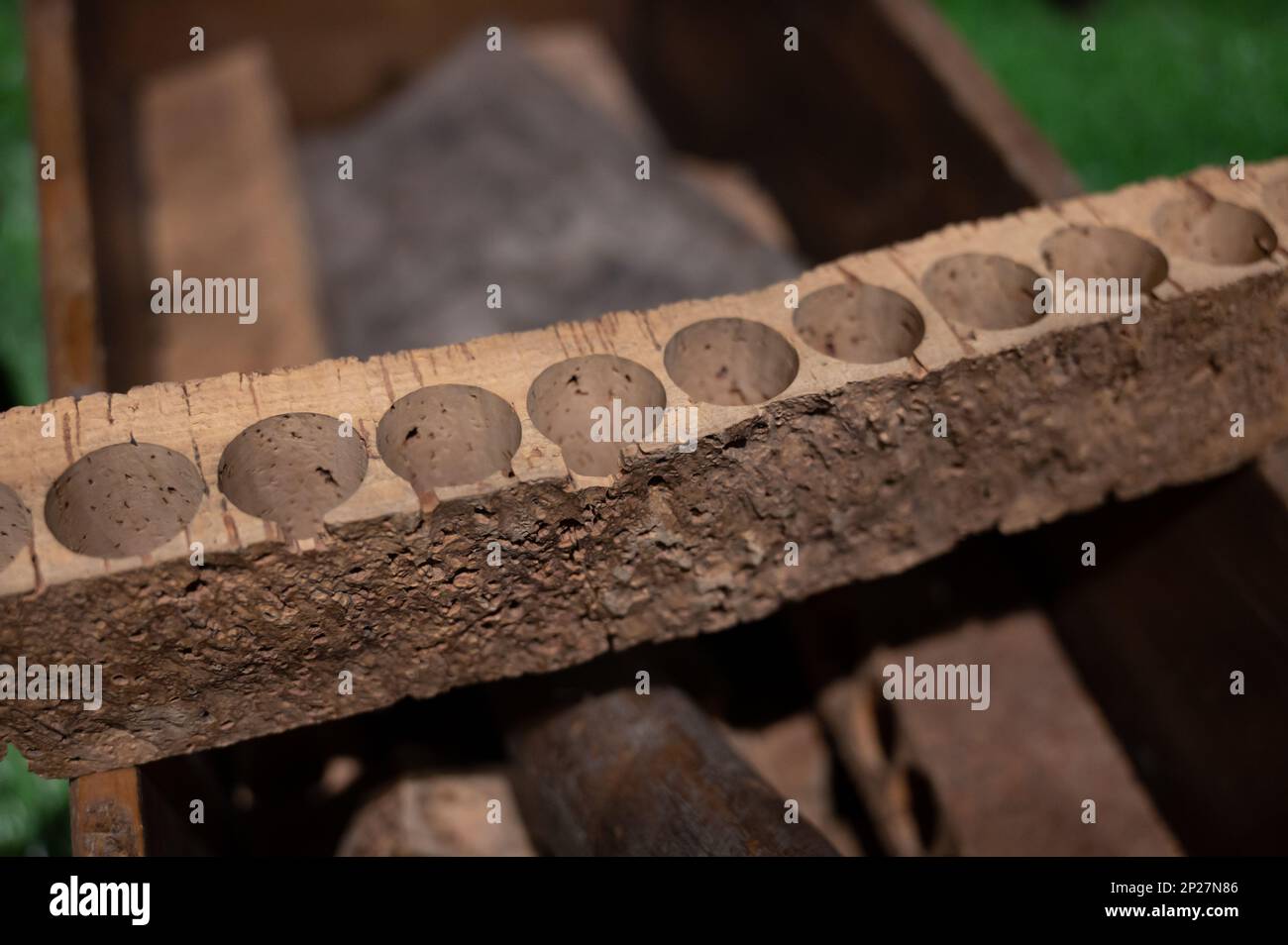 How to make wine corks from cork oaks bark, old winery in La Rioja