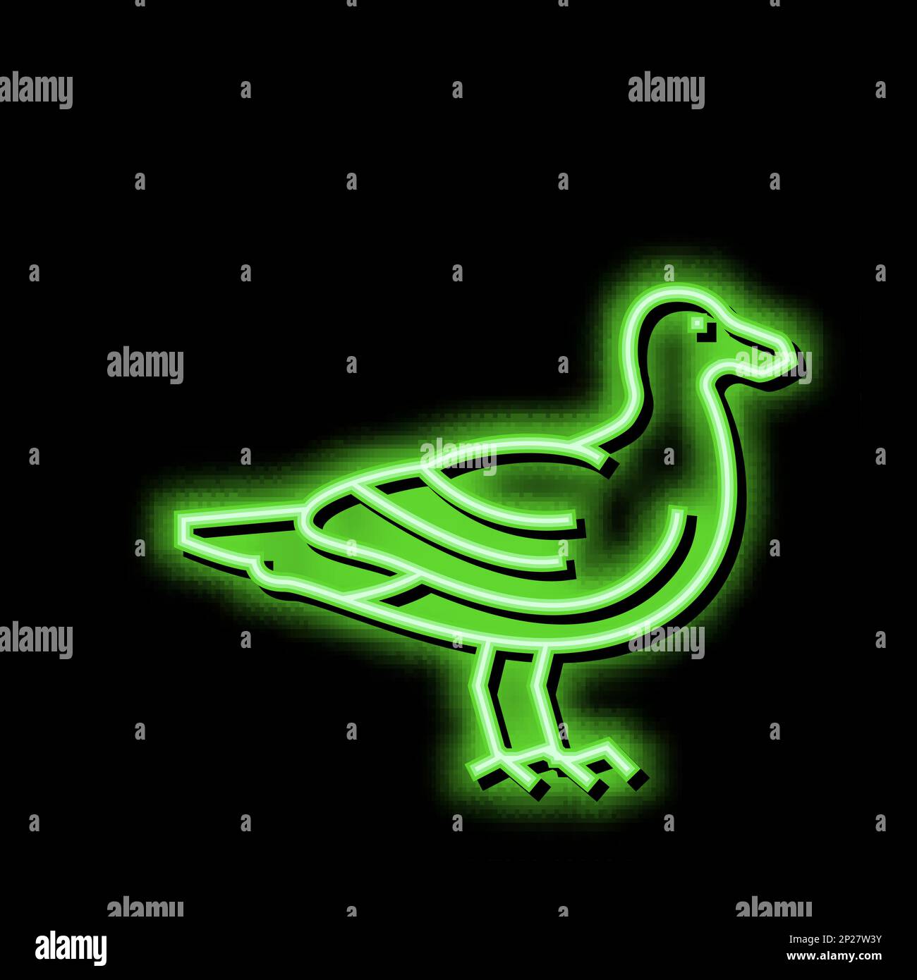 bird ocean neon glow icon illustration Stock Vector
